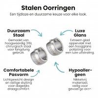 RVS Oorringen met Grieks Motief Zilverkleur 20mm -