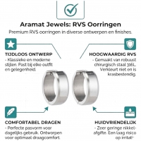 RVS Oorringen met Schuine Rand Zilverkleur 20mm -