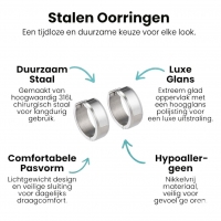 RVS Oorringen met Schuine Rand Zilverkleur 20mm -