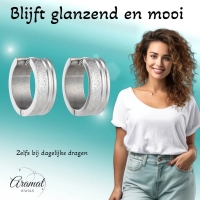 RVS Oorringen met Duo Afwerking Mat en Glans Zilverkleur 20mm -