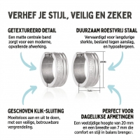 RVS Oorringen met Duo Afwerking Mat en Glans Zilverkleur 20mm -