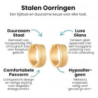RVS Oorringen met Gematteerde Lijn Goudkleur 20mm -