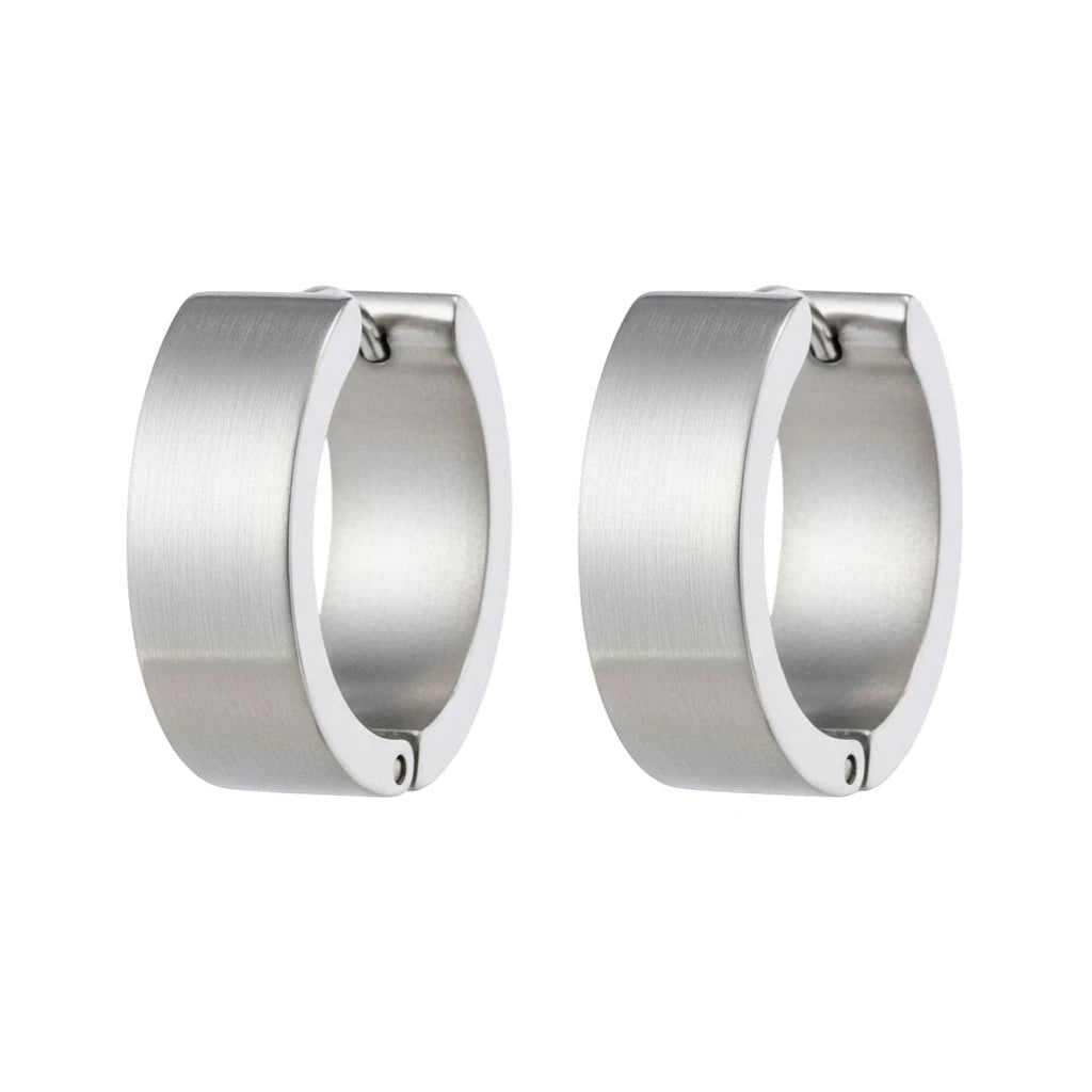 Brede RVS Oorringen Glad Glanzend Zilverkleur 20mm -
