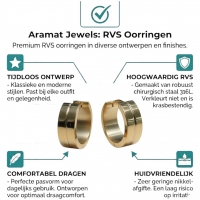 RVS Oorringen met Smalle Lijn Goudkleur 20mm -