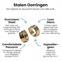 RVS Oorringen met Smalle Lijn Goudkleur 20mm -