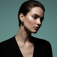 Kleine RVS Oorringen met Zirkonia Accent Zilverkleur 13mm -