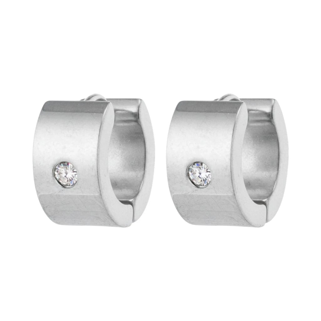 Oorringen &ndash; 13mm Mini Creool Zirkonia Accent RVS Zilverkleur Unisex