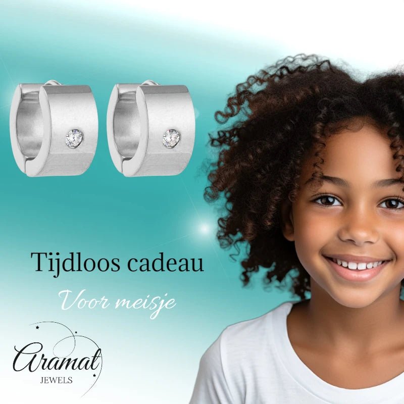 Oorringen &ndash; 13mm Mini Creool Zirkonia Accent RVS Zilverkleur Unisex