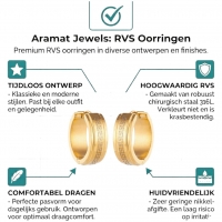 Kleine RVS Oorringen Grieks Motief Goudkleur 13mm -