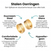 Kleine RVS Oorringen Grieks Motief Goudkleur 13mm -