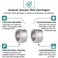 Kleine RVS Oorringen met Opstaande Streep Zilverkleur 13mm -