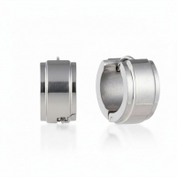 Oorringen &ndash; 13mm Mini Creool Opstaande Streep RVS Zilverkleur Unisex