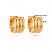 Oorringen &ndash; 13mm Mini Creool Streepdesign RVS Goudkleur Unisex