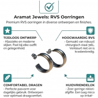 RVS Half-Hoop Oorbellen Bicolor Goud Zilver 23mm - Dames -