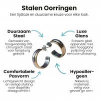 RVS Half-Hoop Oorbellen Bicolor Goud Zilver 23mm - Dames -
