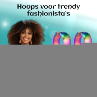 RVS Huggie Oorringen Glad Regenboogkleur 20mm - Unisex -