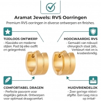 RVS Huggie Oorringen Dunne Gleuf Goudkleur 13mm - Dames -