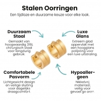 RVS Huggie Oorringen Dunne Gleuf Goudkleur 13mm - Dames -