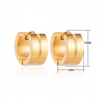 RVS Huggie Oorringen Dunne Gleuf Goudkleur 13mm - Dames -