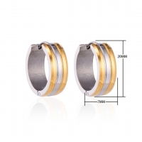 RVS Oorringen Bicolor Streep Goud Zilver 20mm - Dames -