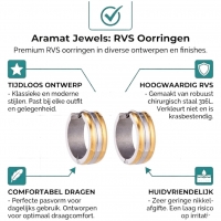 RVS Oorringen Bicolor Streep Goud Zilver 20mm - Dames -