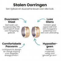 RVS Oorringen Bicolor Streep Goud Zilver 20mm - Dames -