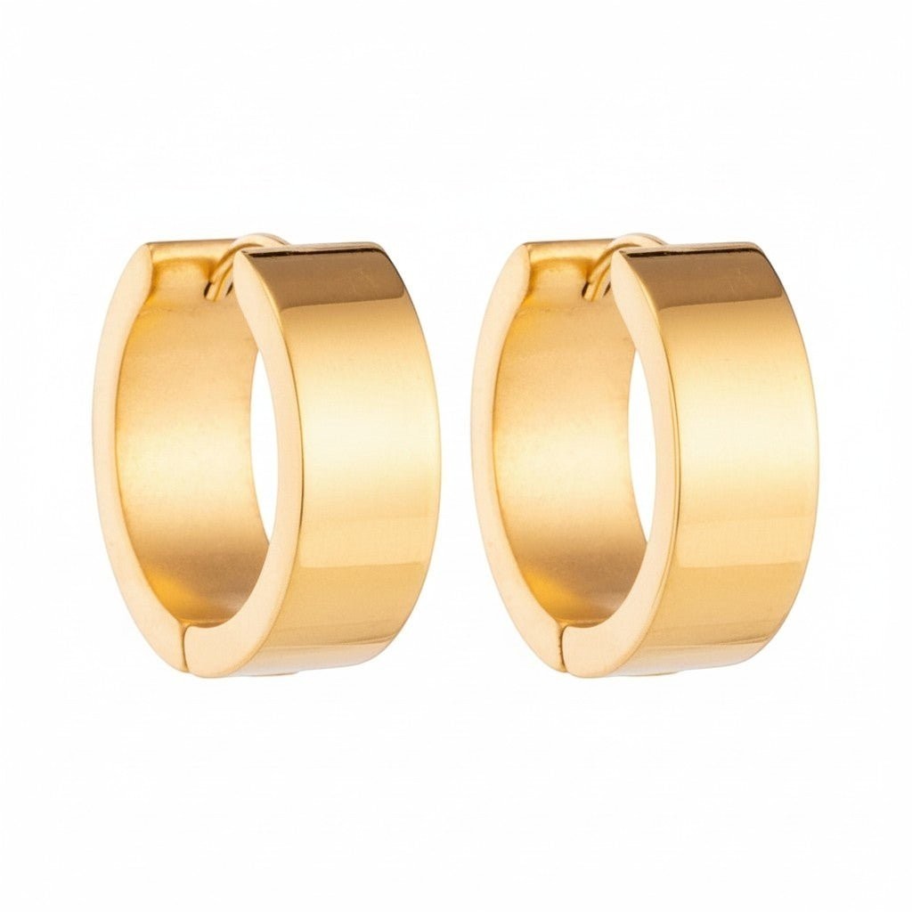 RVS Hoepel Oorringen Glad Goudkleur 20mm - Dames -