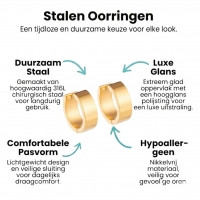 RVS Hoepel Oorringen Glad Goudkleur 20mm - Dames -