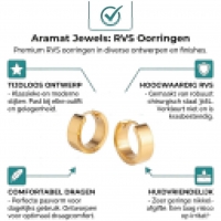RVS Hoepel Oorringen Glad Goudkleur 20mm - Dames -