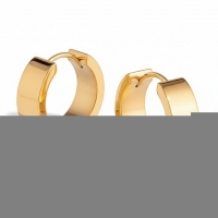 RVS Hoepel Oorringen Glad Goudkleur 20mm - Dames -