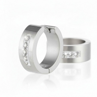RVS Oorringen Kristal Streep Zilverkleur 20mm - Dames -