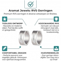 RVS Oorringen Kristal Streep Zilverkleur 20mm - Dames -