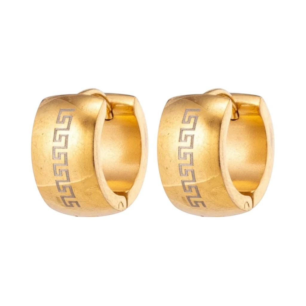 Oorringen &acirc;&euro;&ldquo; 20mm Grieks Symbool RVS Goudkleur Unisex -