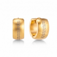 Oorringen &ndash; 20mm Grieks Symbool RVS Goudkleur Unisex