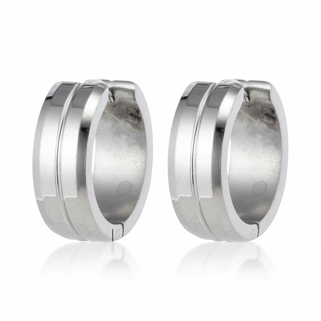 Oorringen &acirc;&euro;&ldquo; 20mm RVS Met Gleuf Zilverkleur Unisex -