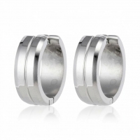 Oorringen &acirc;&euro;&ldquo; 20mm RVS Met Gleuf Zilverkleur Unisex -