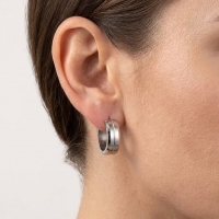 Oorringen &acirc;&euro;&ldquo; 20mm RVS Met Gleuf Zilverkleur Unisex -