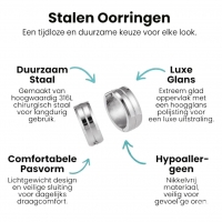 Oorringen &acirc;&euro;&ldquo; 20mm RVS Met Gleuf Zilverkleur Unisex -