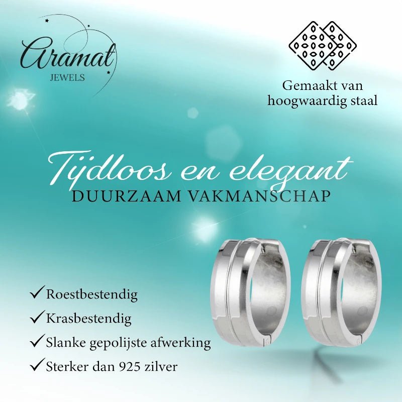 Oorringen &ndash; 20mm RVS Met Gleuf Zilverkleur Unisex