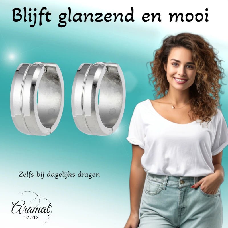 Oorringen &ndash; 20mm RVS Met Gleuf Zilverkleur Unisex