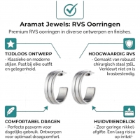 Oorbellen &acirc;&euro;&ldquo; 23mm Half-Hoop 2 Strepen RVS Zilverkleur Dames -