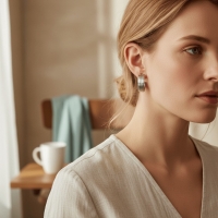Oorbellen &acirc;&euro;&ldquo; 23mm Half-Hoop 2 Strepen RVS Zilverkleur Dames -
