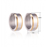Oorringen &acirc;&euro;&ldquo; 20mm Bicolor Streep RVS Zilver/Goudkleur Unisex -