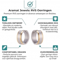 Oorringen &acirc;&euro;&ldquo; 20mm Bicolor Streep RVS Zilver/Goudkleur Unisex -