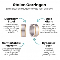 Oorringen &acirc;&euro;&ldquo; 20mm Bicolor Streep RVS Zilver/Goudkleur Unisex -