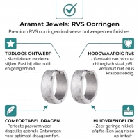 Oorringen &acirc;&euro;&ldquo; Huggie RVS 20mm Sandblasted Zilverkleur -