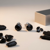 Oorstekers &acirc;&euro;&ldquo; Staal Kristal Zwart Zilverkleur (8mm) -