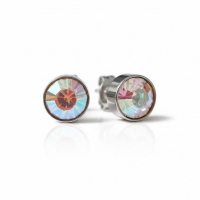Oorstekers &acirc;&euro;&ldquo; Staal Kristal AB Transparant Zilverkleur (8mm) -
