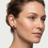 Oorstekers &acirc;&euro;&ldquo; Staal Kristal Bruin Zilverkleur (8mm) -
