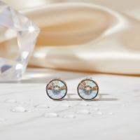 Oorstekers &acirc;&euro;&ldquo; Staal Kristal AB Transparant Zilverkleur (7mm) -